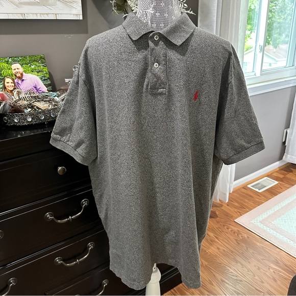 Polo Ralph Lauren Classic Fit Heather Gray Piqué Polo XXL Classic Americana - Picture 2 of 12